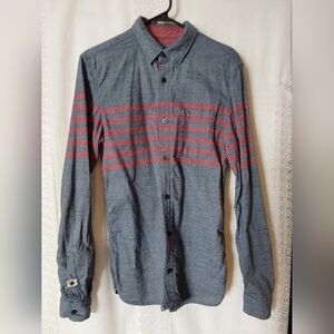 Buffalo Shirts, Men's Blue with Red Stripes Buffalo by David Bitton Shirt size S